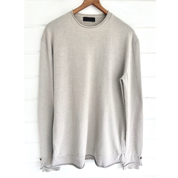 Y'S by YOHJI YAMAMOTO Long Sleeve Knit Top Cotton/Mohair Greige - 4/ L-XL